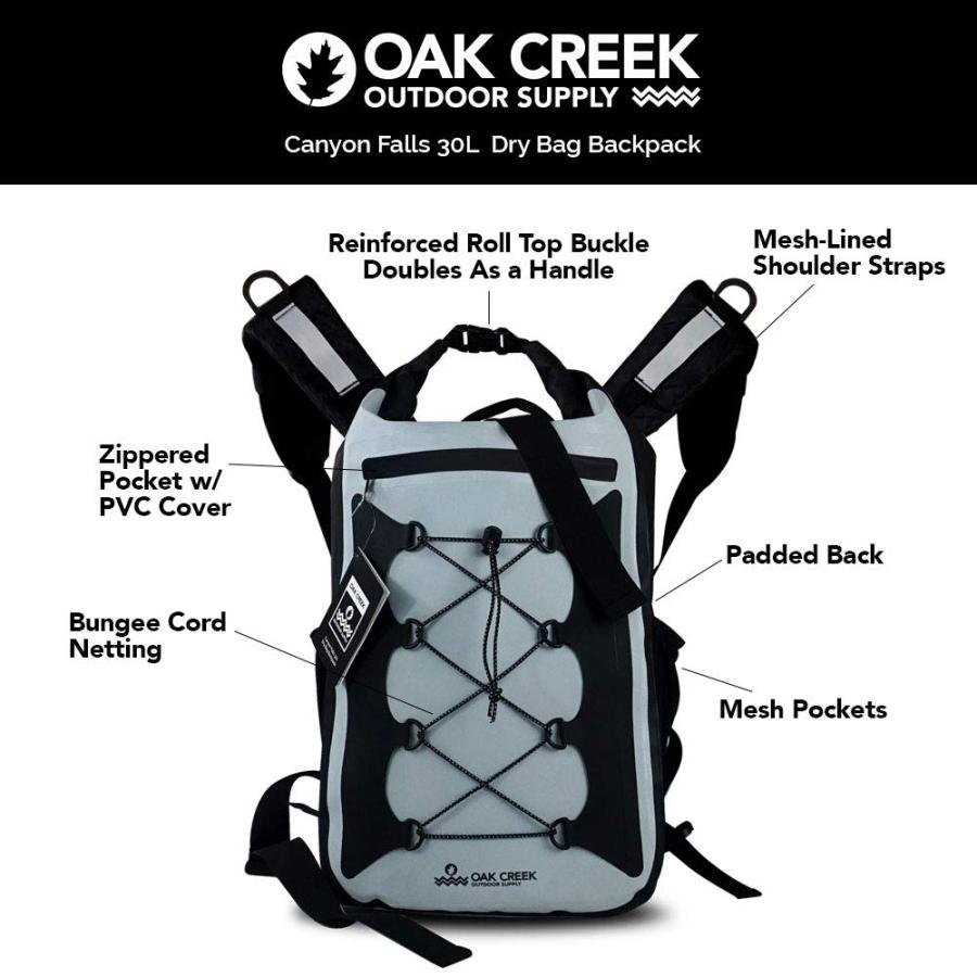 サイト無料 Oak Creek Canyon Falls 30L Dry Bag Backpack. Premium Waterproof Backpack with Padded Shoulder Straps. PVC Construction. Keep Your Gear Dry並行輸入