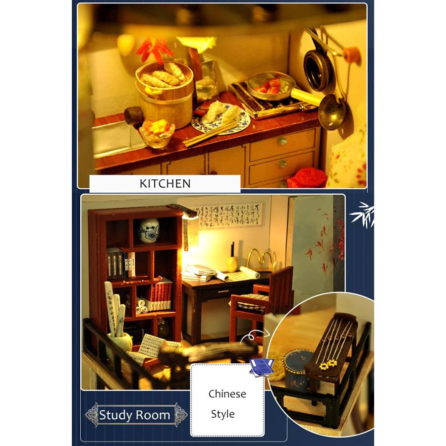 とびきりのおしゃれを Flever Dollhouse Miniature DIY House Kit with Chinese Style， Creative Room with Furniture for Romantic Valentine´s Gift (Bamboo Shadow Jiangna並行輸入