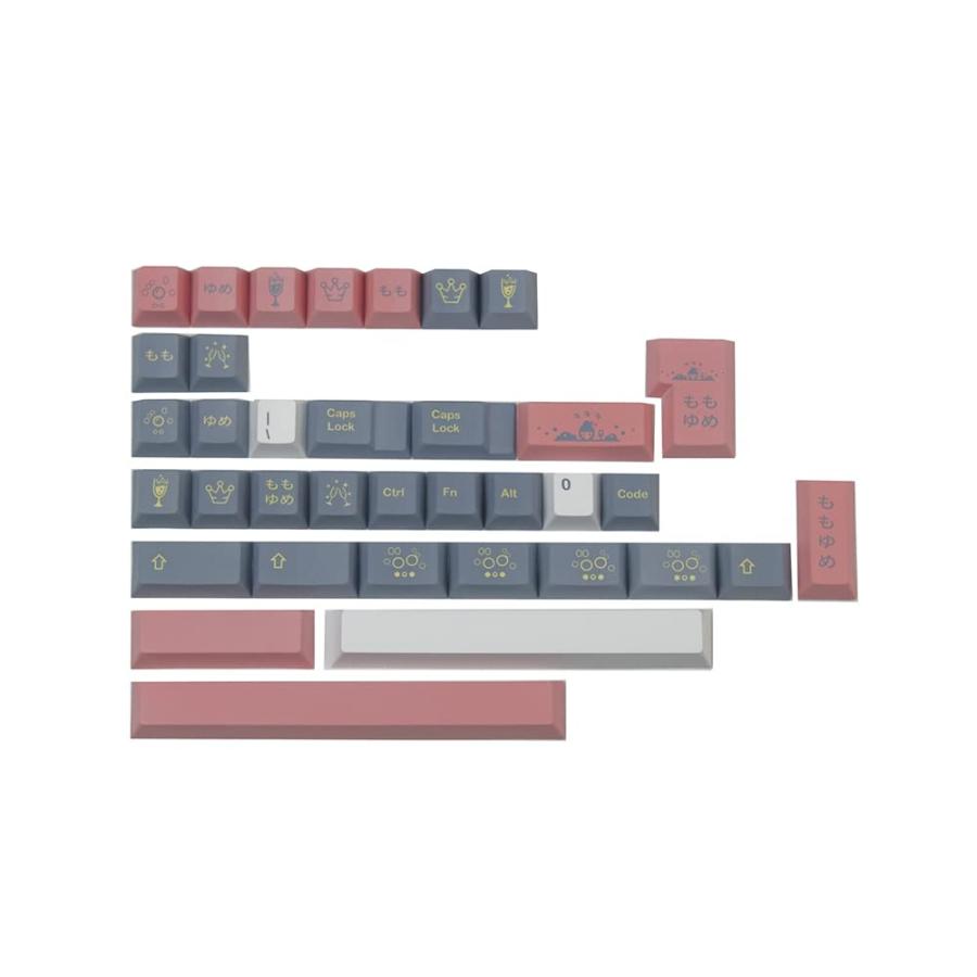 純正ケース付 HONANA Pink＆Gray Keycap Set 134 Keys Cherry Profile PBT Sublimation Custom Japanese Keycaps for Mechanical Keyboards並行輸入