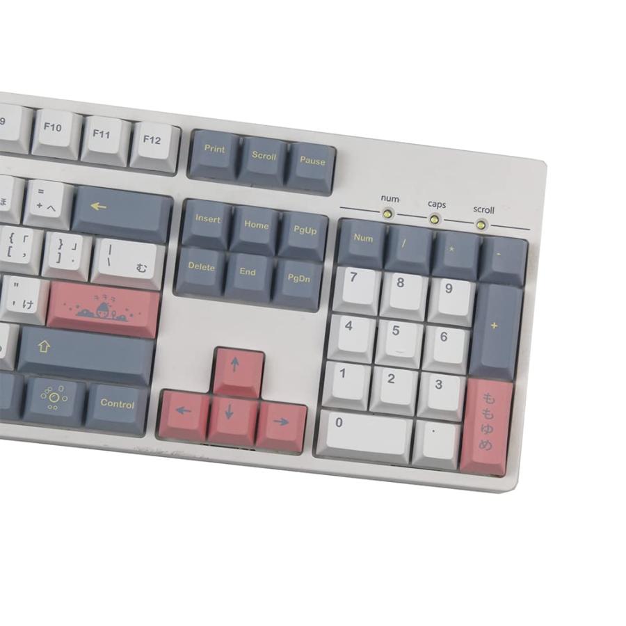 純正ケース付 HONANA Pink＆Gray Keycap Set 134 Keys Cherry Profile PBT Sublimation Custom Japanese Keycaps for Mechanical Keyboards並行輸入