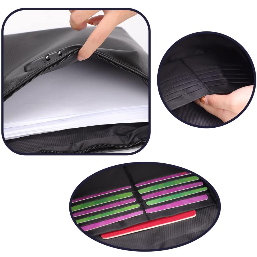 WEB限定カラー Veltec Fireproof and Waterproof Large Valuables Zipper Pouch Bag 14”x10” with Combination Lock for Documents， Notary Stamps， Devices， Passpo並行輸入