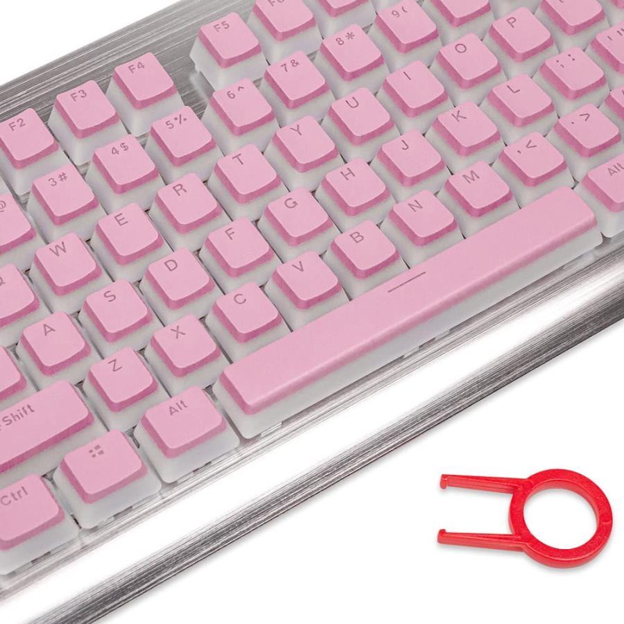 素晴らしい品質 MarsHopper Pudding Keycaps - Double Shot PBT Keycap Set with Translucent Layer， for Mechanical Keyboards， Full 104 Key Set， OEM Profile， Stand並行輸入