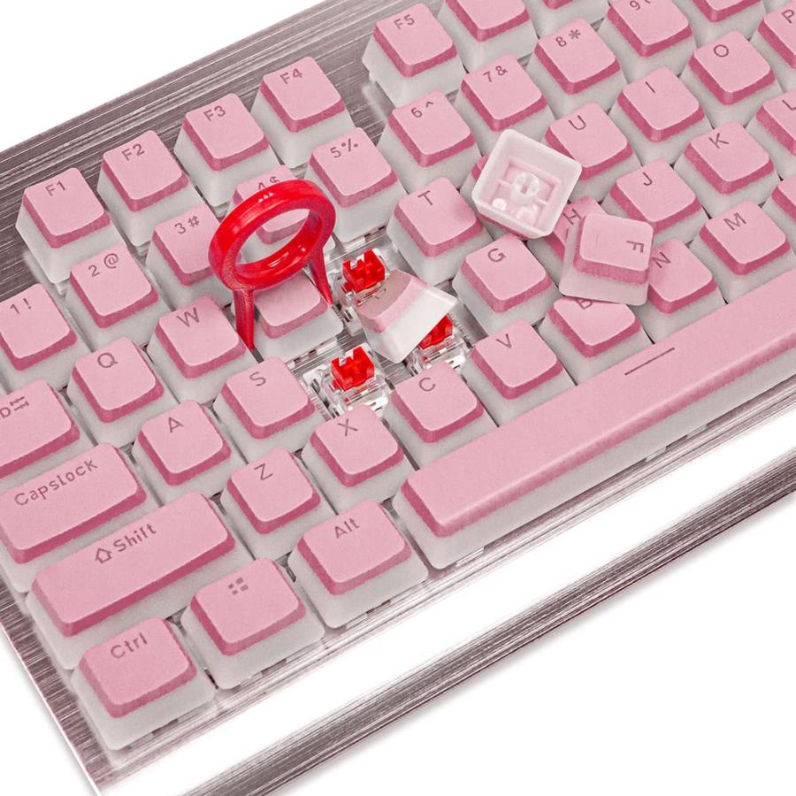 素晴らしい品質 MarsHopper Pudding Keycaps - Double Shot PBT Keycap Set with Translucent Layer， for Mechanical Keyboards， Full 104 Key Set， OEM Profile， Stand並行輸入