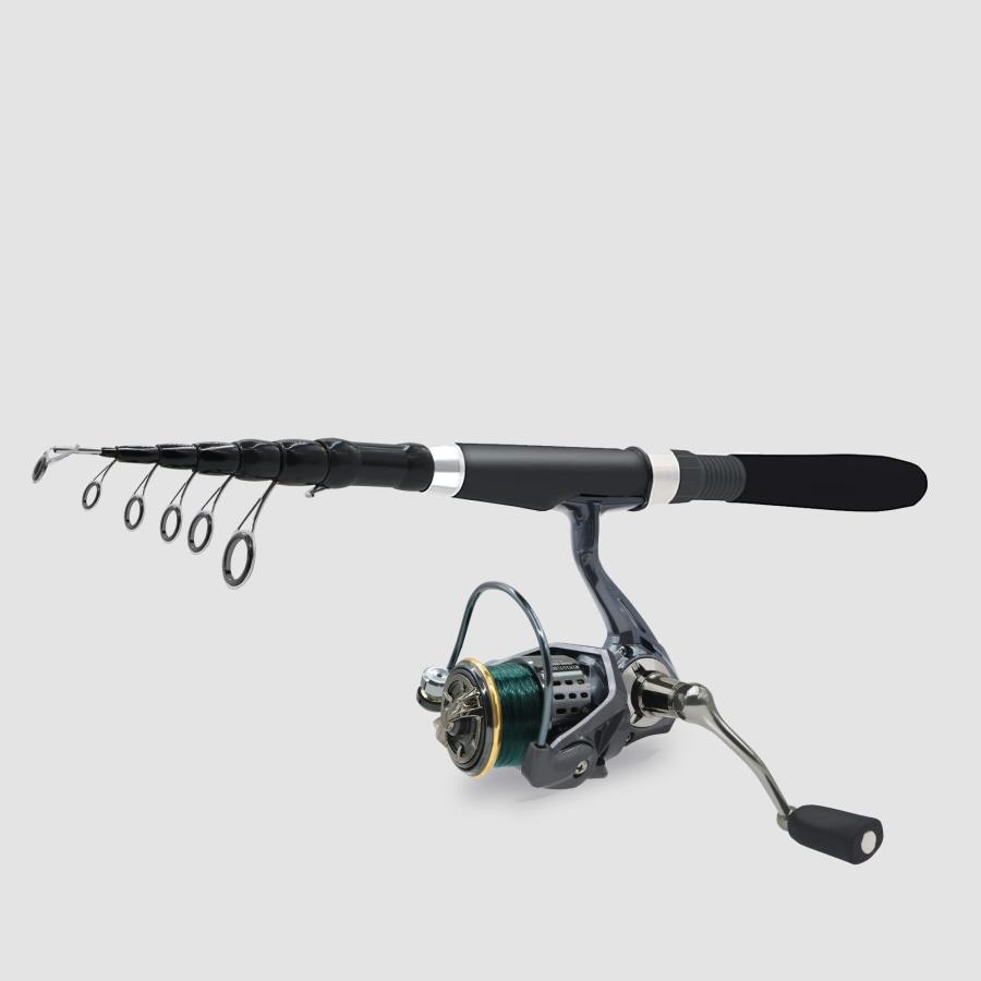 Fishing Pole Combo Set,2.1m/6.89ft 2PCS Collapsible Rods 2PCS