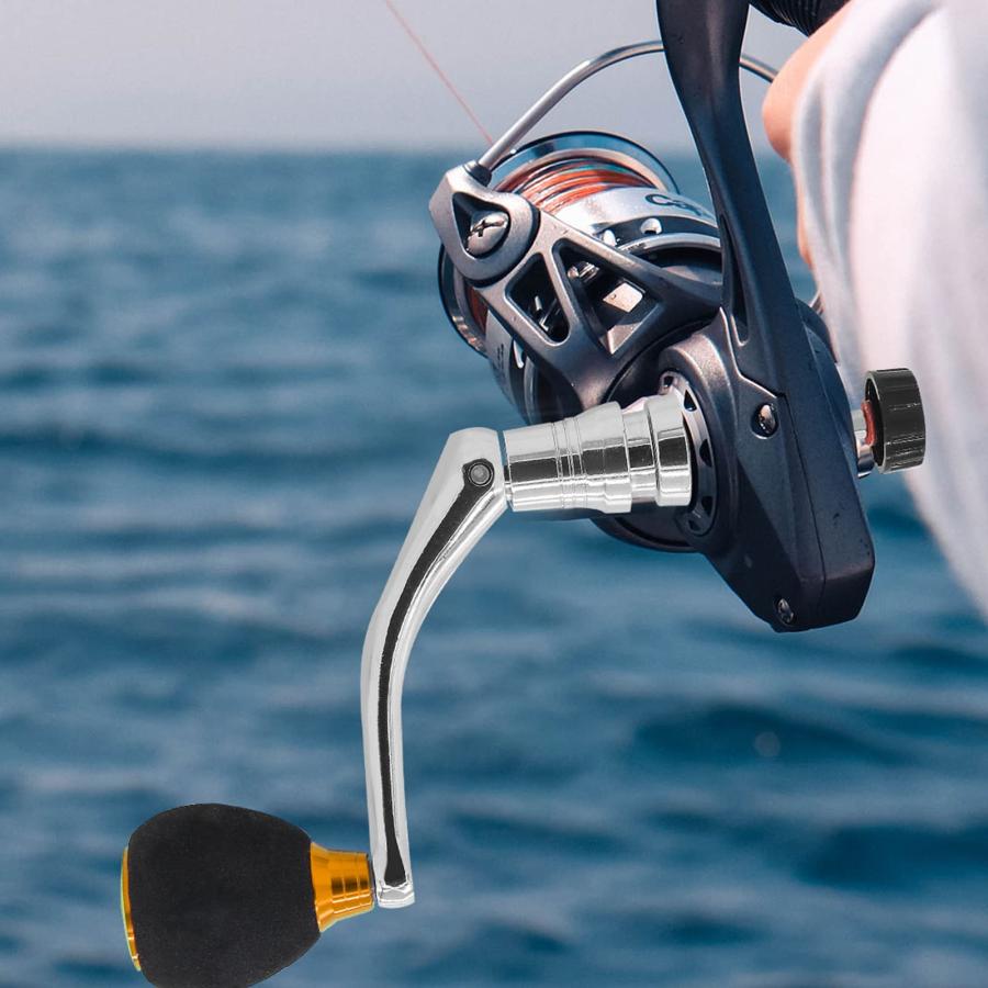 銀座ブランド割引 Jiozermi Fishing Spinning Reel Handle， Gold Reel Replacement Power Handle Grip Part， Rocker Arm Fishing Reel Rotary Knob for Fishing Reel 4000並行輸入