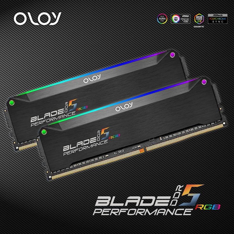 本物品質の OLOy DDR5 RAM 32GB (2x16GB) Black Hairline Blade RGB 7600 MHz CL36 1.45V Gaming UDIMM for Intel (MD5U1676362IRKDE)並行輸入