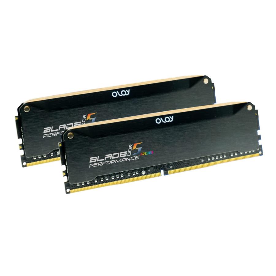 本物品質の OLOy DDR5 RAM 32GB (2x16GB) Black Hairline Blade RGB 7600 MHz CL36 1.45V Gaming UDIMM for Intel (MD5U1676362IRKDE)並行輸入