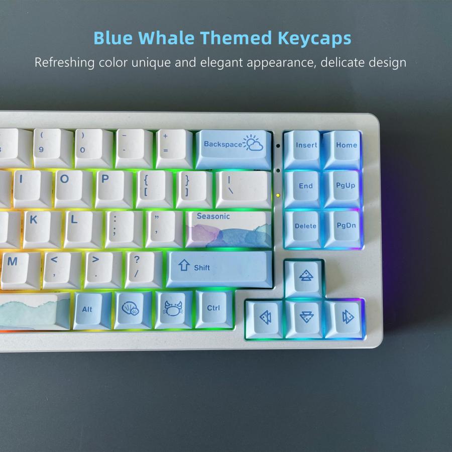 アウトレット公式店 XVX PBT Keycaps， Keycaps 75 Percent， Blue Cherry Profile Keycaps， Dye Sub Keyboard Keycaps for Cherry Gateron MX Switches Mechanical Keyboard並行輸入