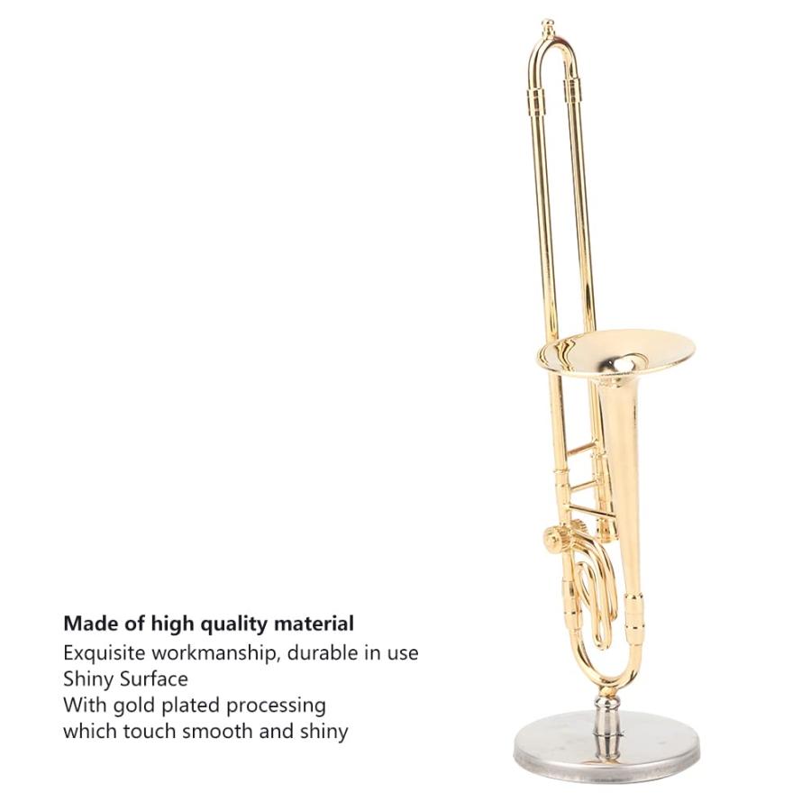 格安通販サイト Alvinlite Miniature Trombone Model Decor， Wooden Miniature Guitar with Case and Stand， Dollhouse Exquisite Musical Instrument Decorative Handi並行輸入