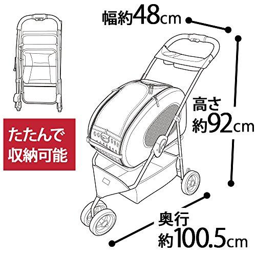 アイリスオーヤマ ペットカート 折りたたみ 取り外し 分離可 ブラウン