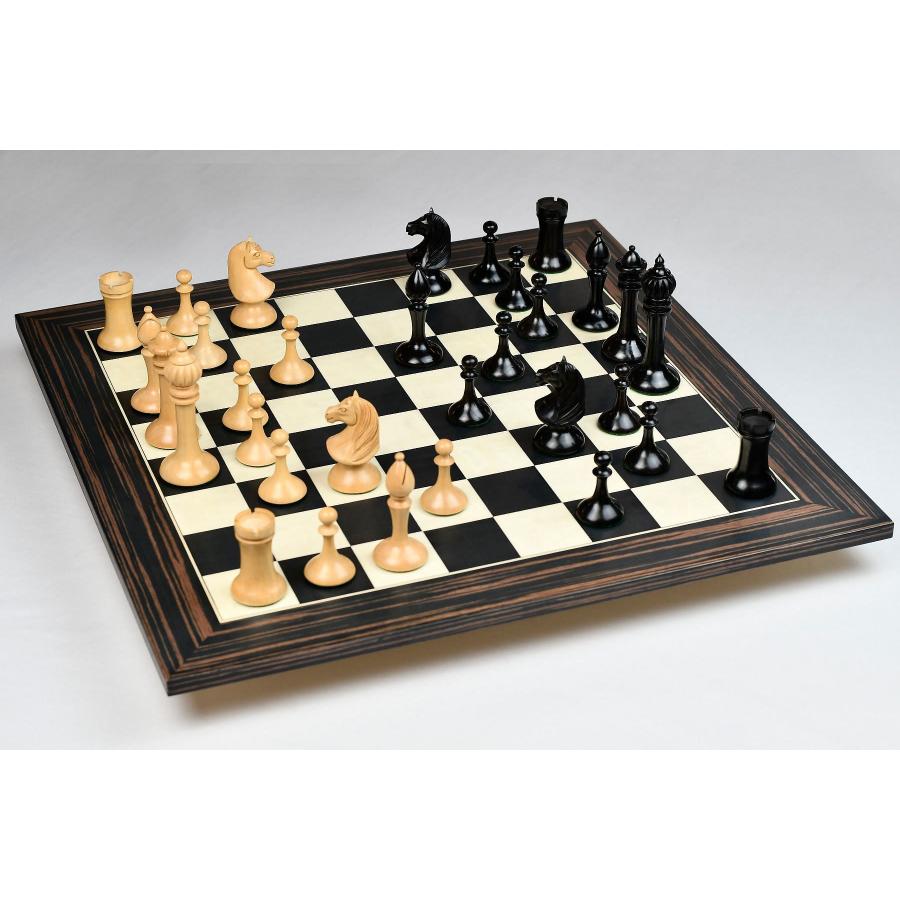 チェスの駒　白黒　アンティーク品 チェス駒 1978 Chess Olympiad 95mm 黒檀 インド直送 R0371