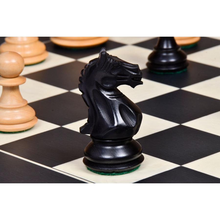 チェス駒 フィアースナイト 89mm エボナイズ インド直送 AS251-B