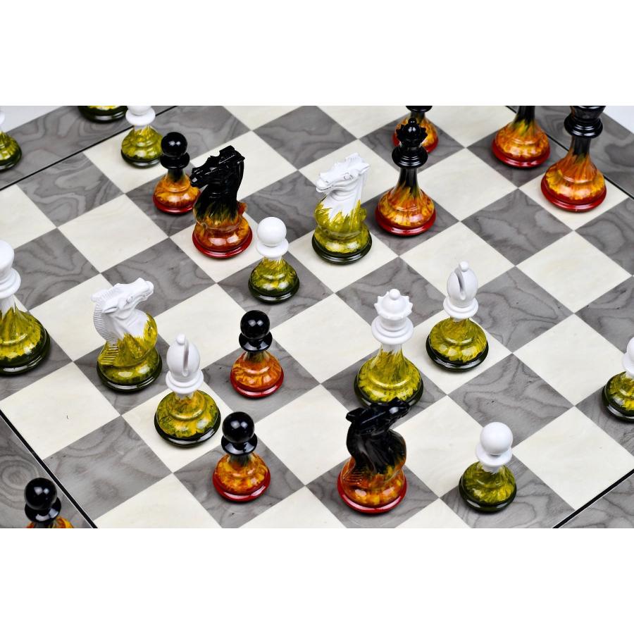 フリントストーン　チェス　レトロゲーム チェス駒 フレイムフロスト・スタントン 101mm ペイント インド直送