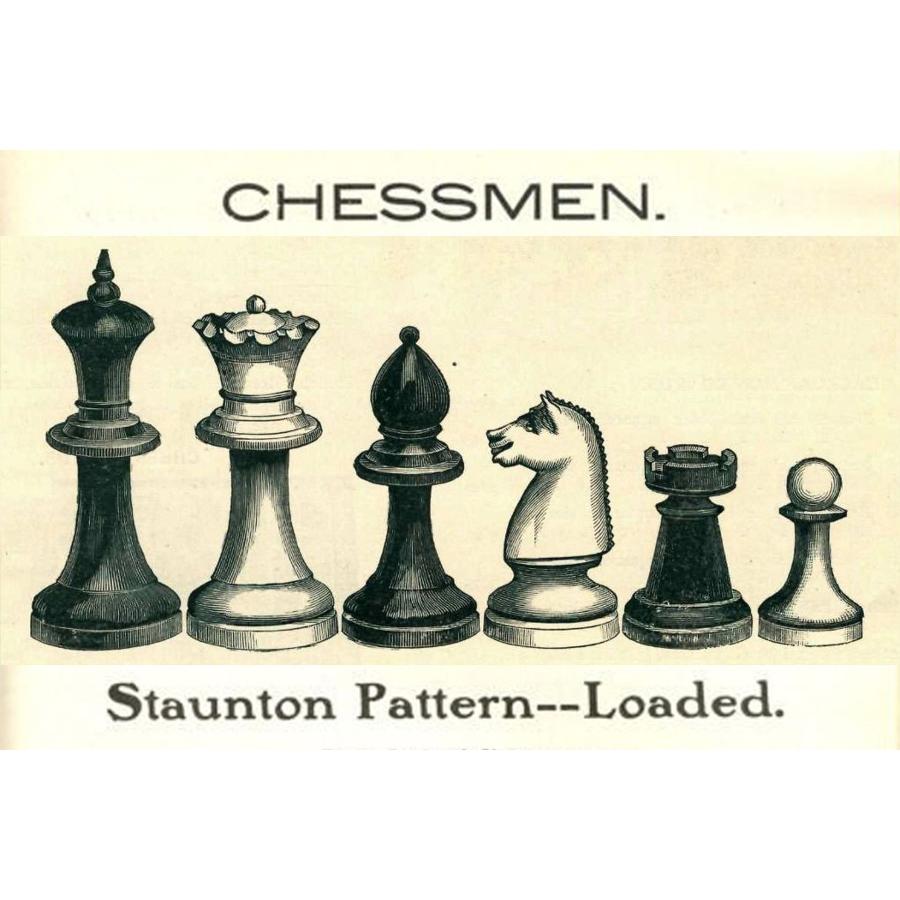 チェス駒 1904 American Chess Company 97mm エボナイズ インド直送
