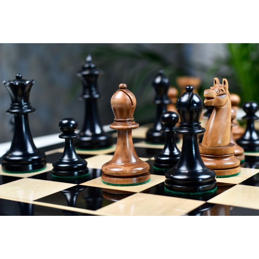 チェス駒 1904 American Chess Company 97mm エボナイズ インド直送