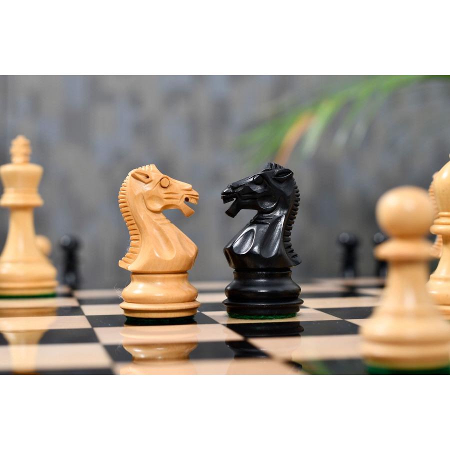 浅野弥衛　あさのやえ　ブルーチェス チェス駒 ラフィン・ナイト 78mm エボナイズ インド直送 AS281-B