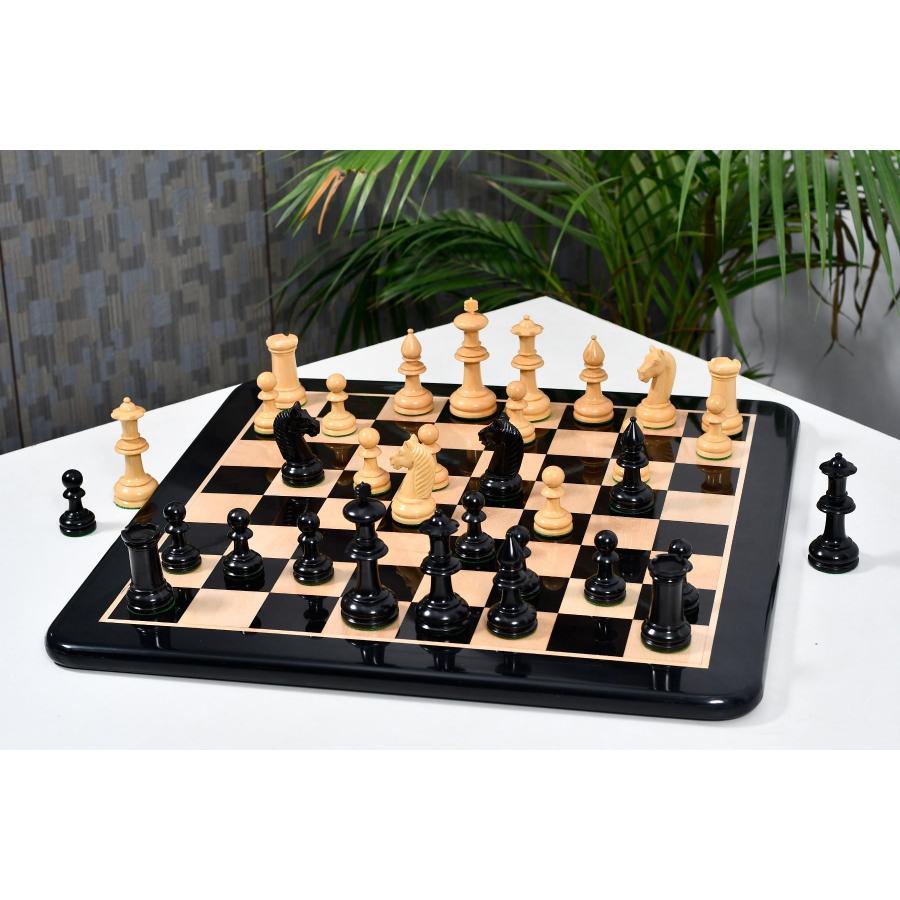 チェス駒 19世紀アンティーク・オーストリアン 108mm エボナイズ