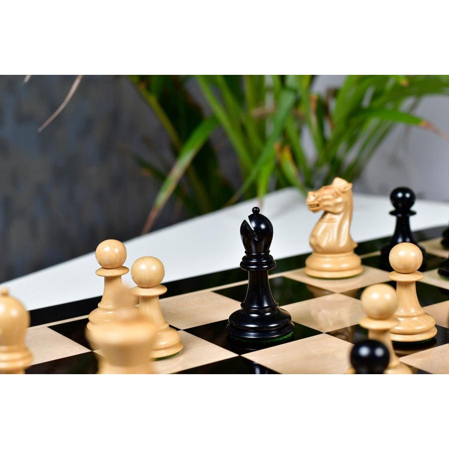 チェス駒 ニムゾヴィッチ・スタントン 95mm 黒檀 インド直送 AS291