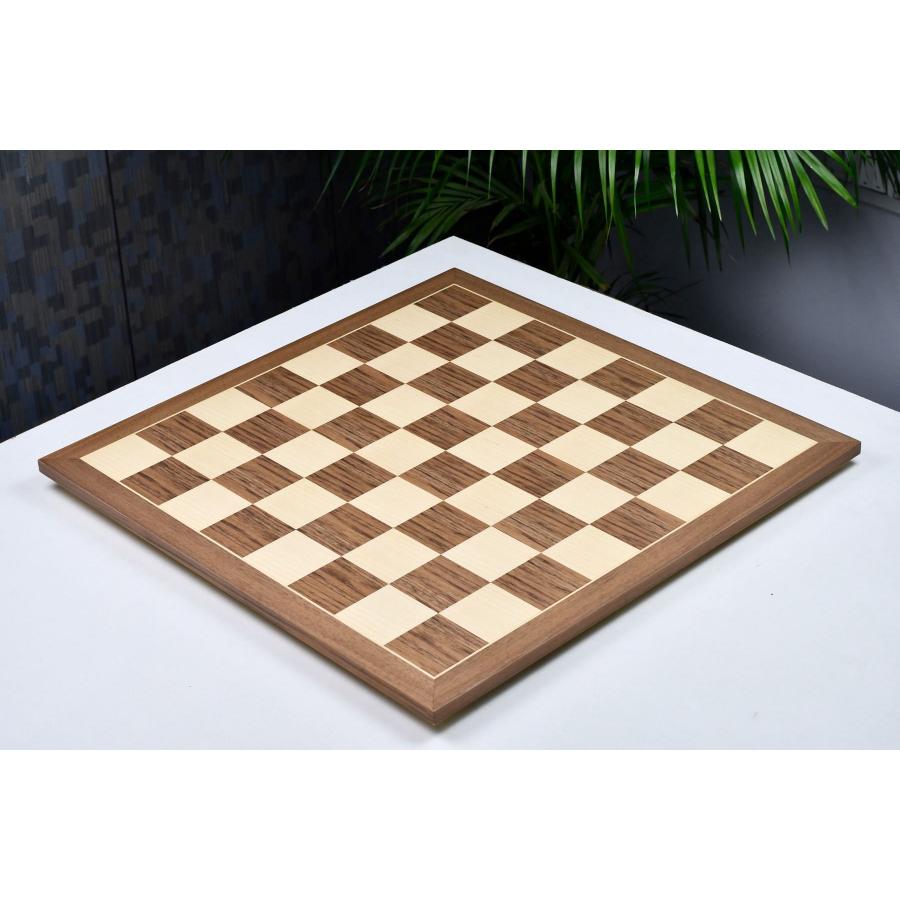 チェス盤 ウォールナット×カエデ 54cm 60mm インド直送 B1004 : チェス