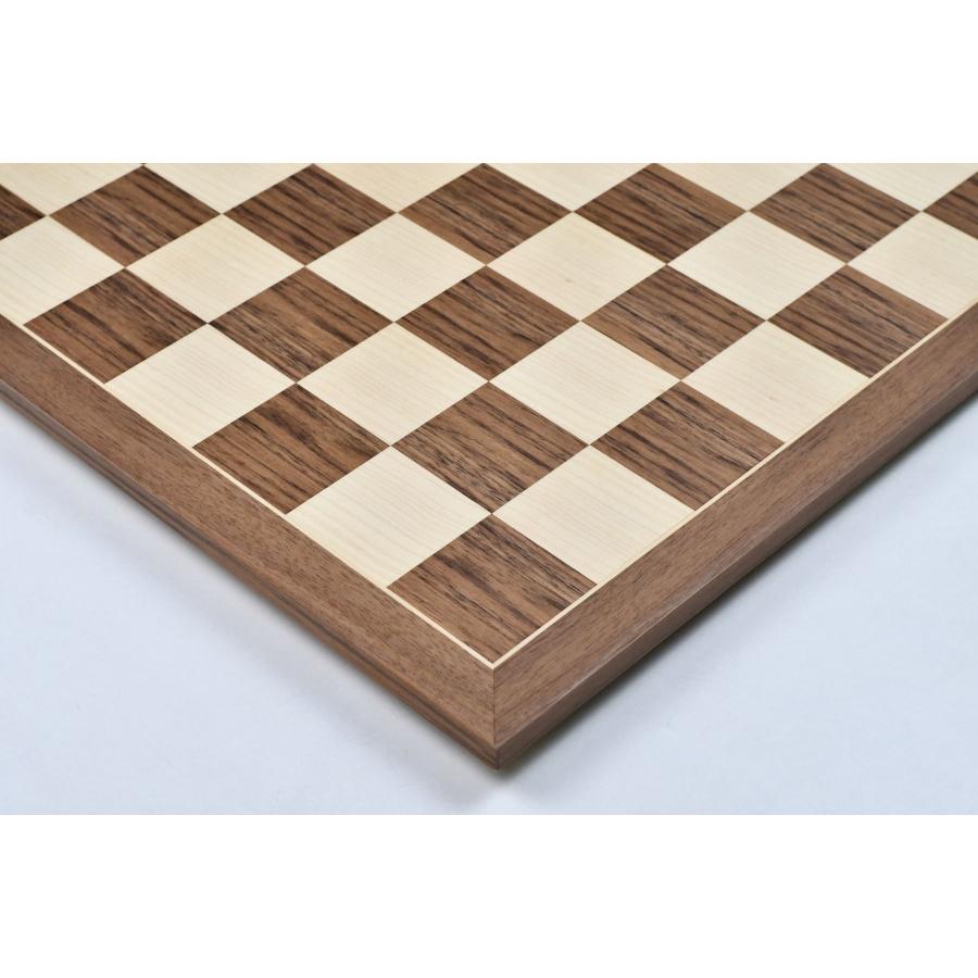 チェス盤 ウォールナット×カエデ 54cm 60mm インド直送 B1004 : チェス