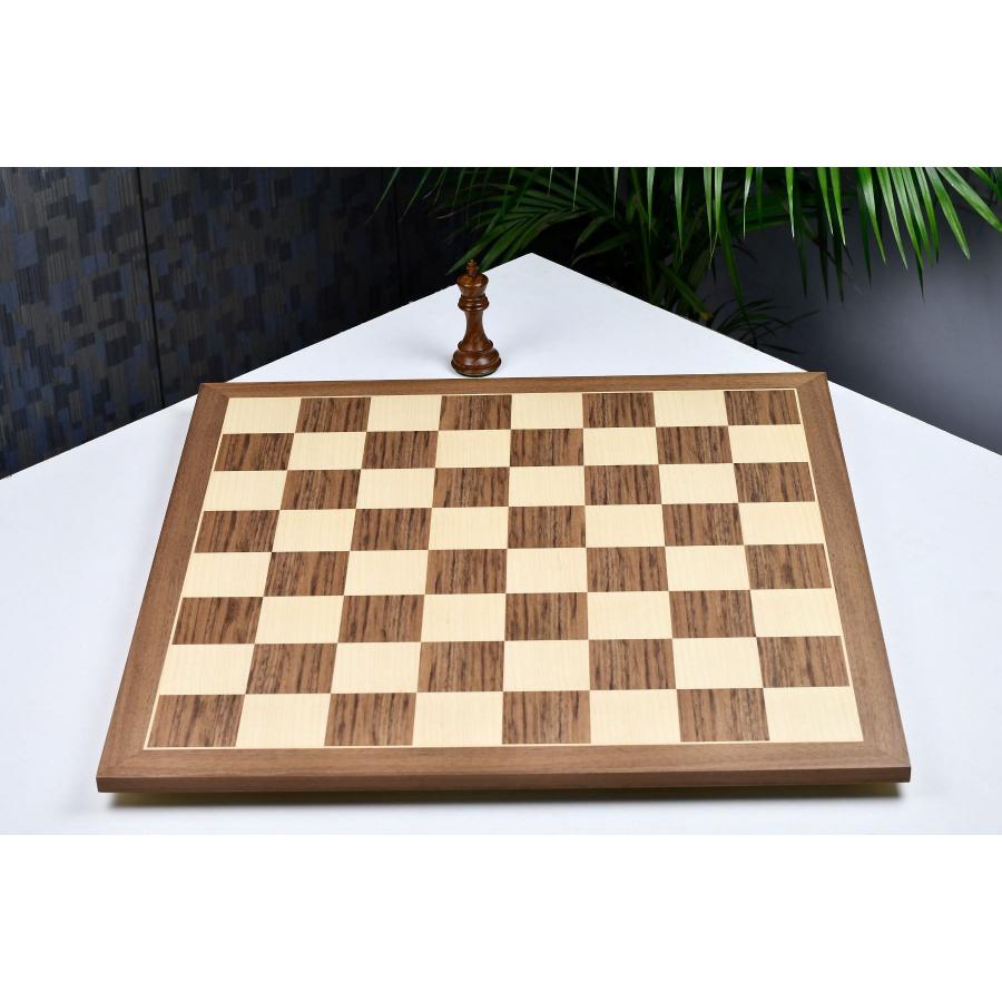チェス盤 ウォールナット×カエデ 54cm 60mm インド直送 B1004 : チェス