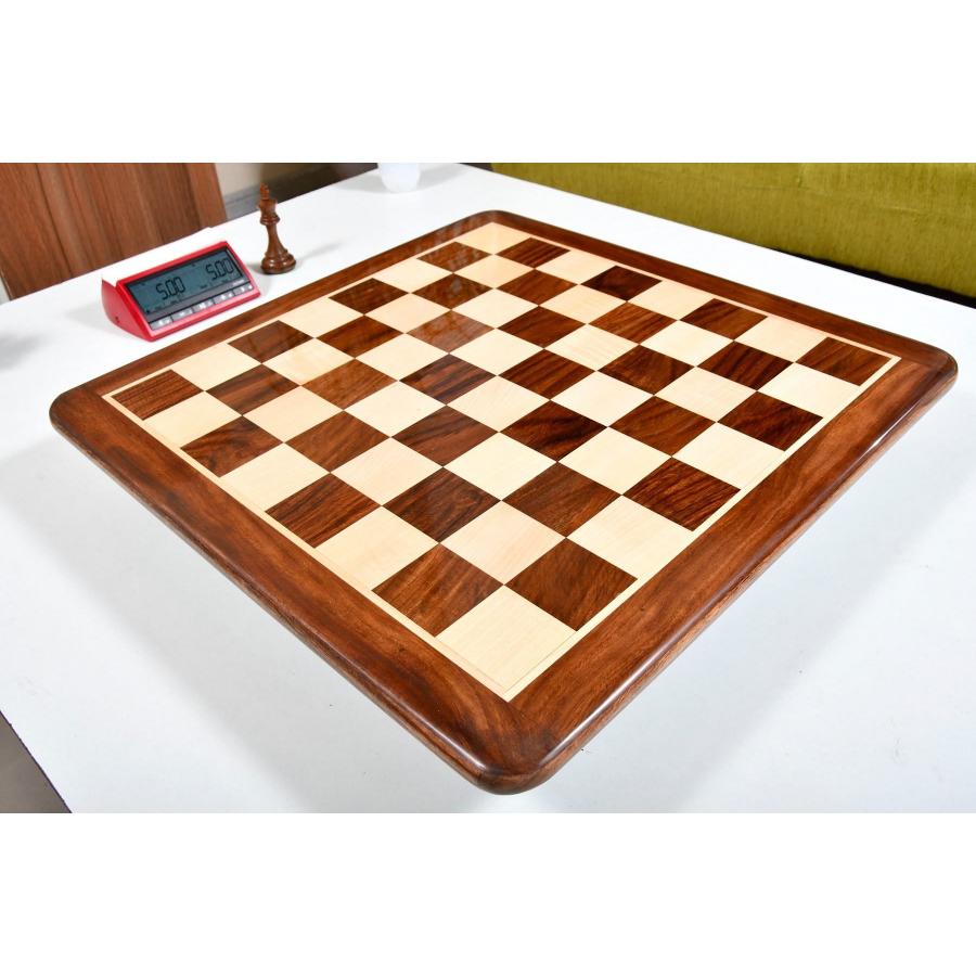 チェス盤 シーシャム×ツゲ 58cm 60mm インド直送 B1054｜chessjapan｜06