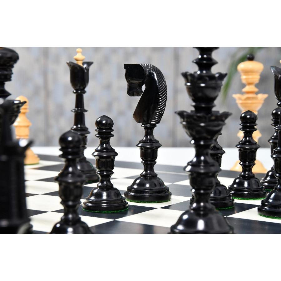チェス駒 リプロ・アンティーク 152mm 黒檀 インド直送 D0147 : チェス
