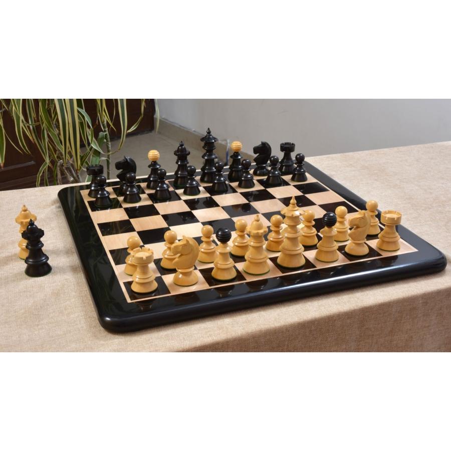 チェステーブル　駒あり チェス駒 コーヒーハウス 107mm ツゲ インド直送 M0076 : チェス専門店