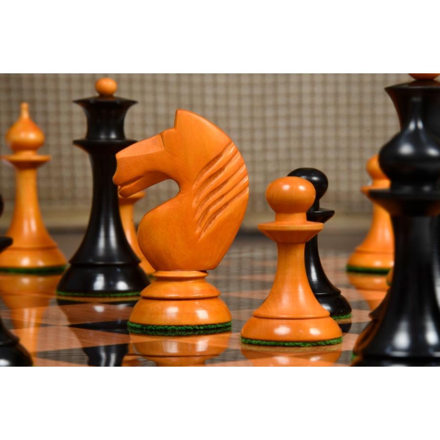 チェス駒 1950年代ソビエト 106mm エボナイズ インド直送 R0317