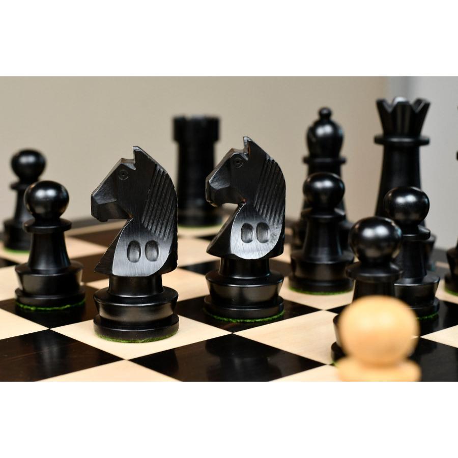チェス駒 チャンピオンシップ・スタントン 95mm エボナイズ インド直送