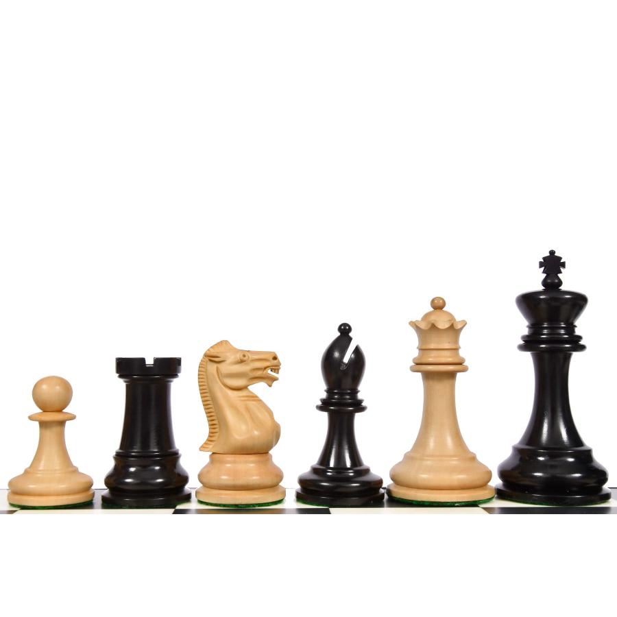 チェス駒 19世紀後期 ラスカー・スタントン 95mm 黒檀 インド直送