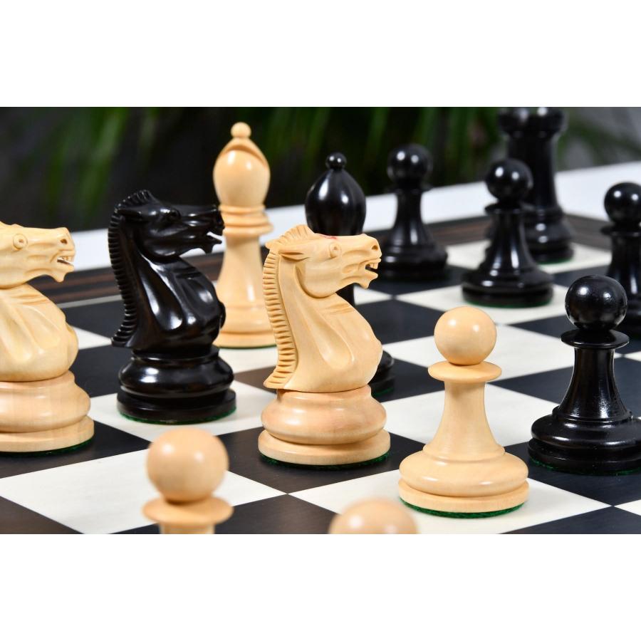 チェス駒 19世紀後期 ラスカー・スタントン 95mm 黒檀 インド直送