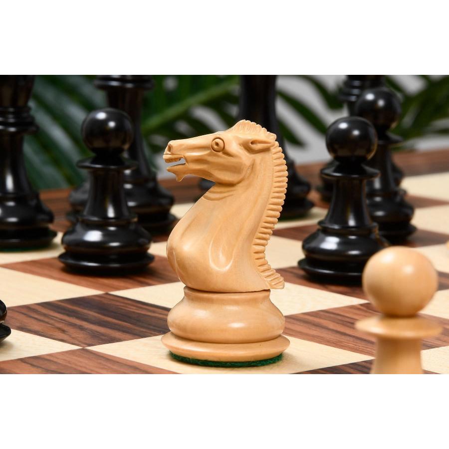 チェス駒 モダン・スタントン 95mm 黒檀 インド直送 R0374