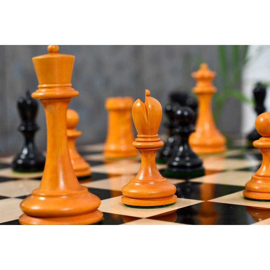 チェス駒 1860年代 British Chess Company 100mm 黒檀 インド直送