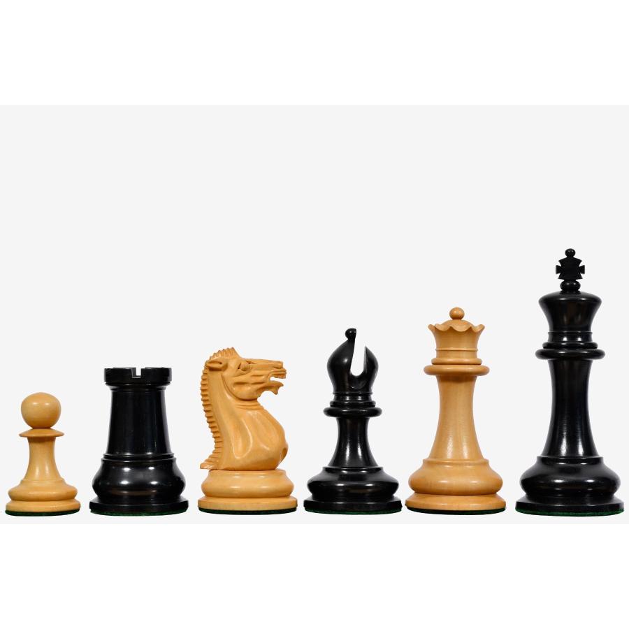 チェス駒 1849 オリジナル・スタントン 95mm 黒檀 インド直送 R0383