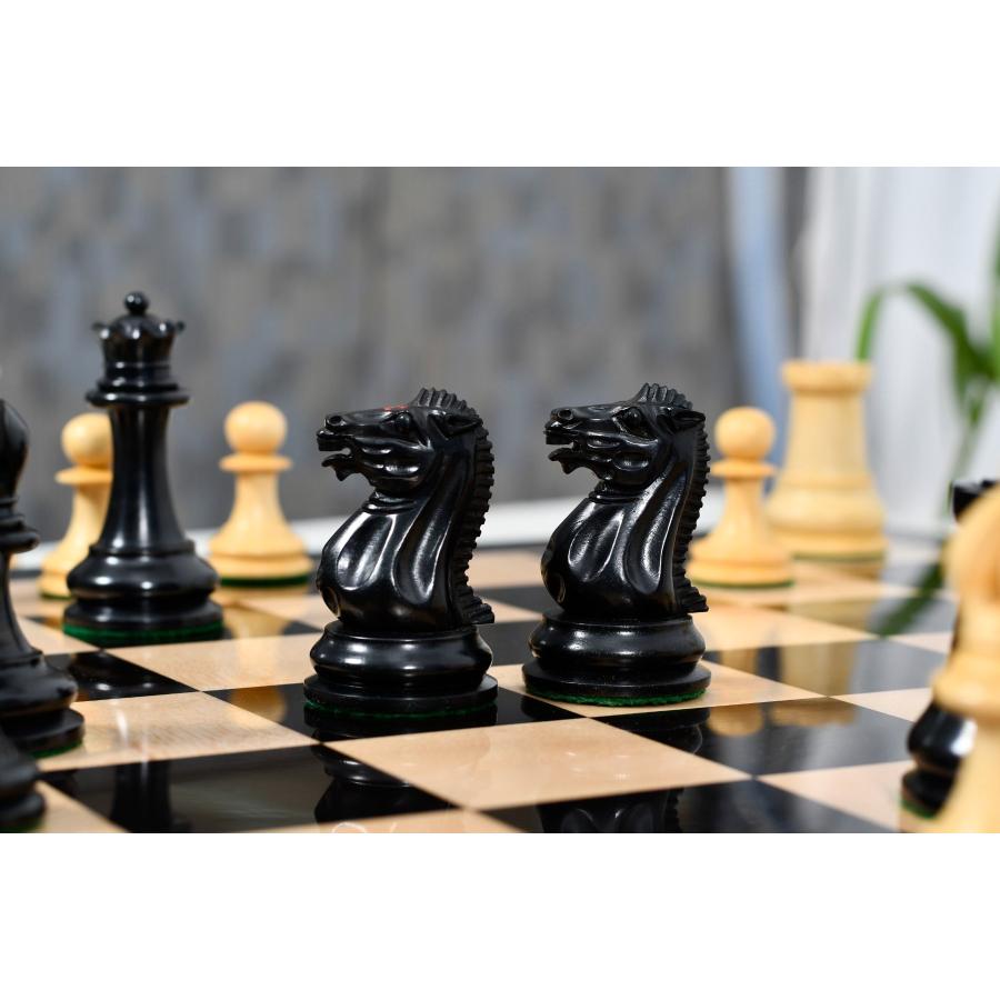 チェス駒 1849 オリジナル・スタントン 95mm 黒檀 インド直送 R0383