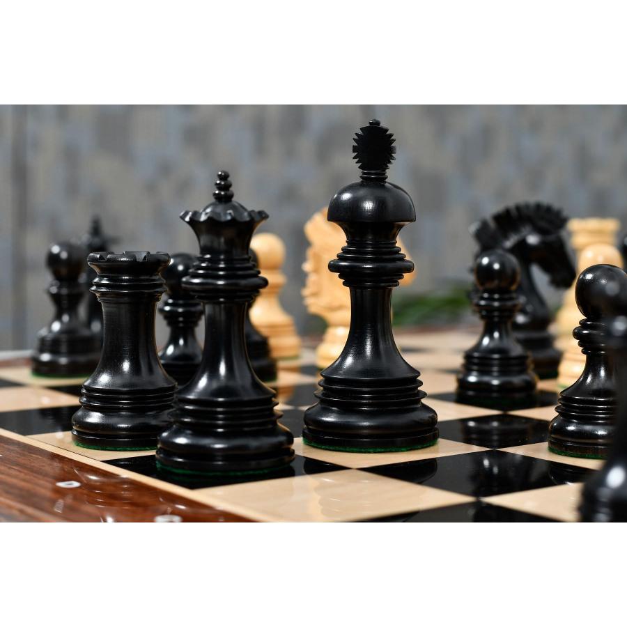 チェス駒 インディアン・アメリカン 112mm 黒檀 インド直送 VJ037