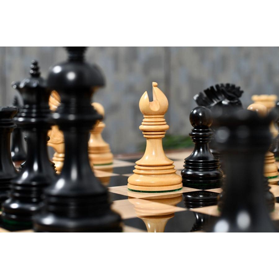 チェス駒 インディアン・アメリカン 112mm 黒檀 インド直送 VJ037