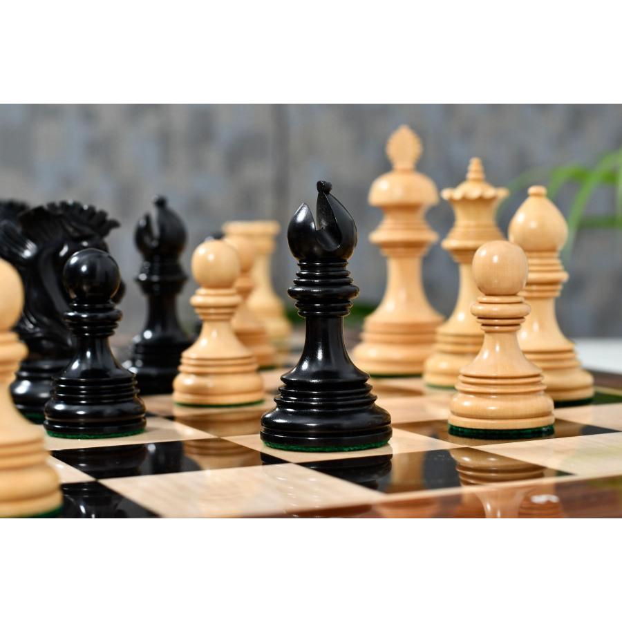 チェス駒 インディアン・アメリカン 112mm 黒檀 インド直送 VJ037