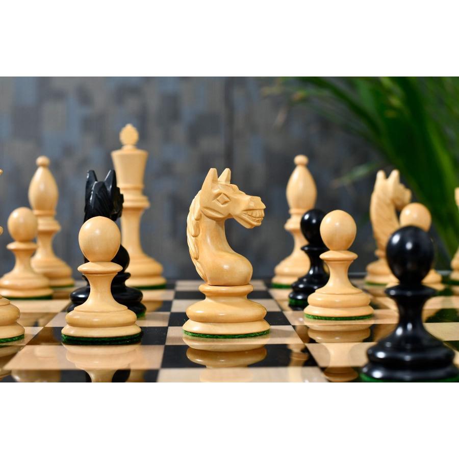チェス駒 1935 ボトヴィニク 101mm 黒檀 インド直送 VJ059 : チェス
