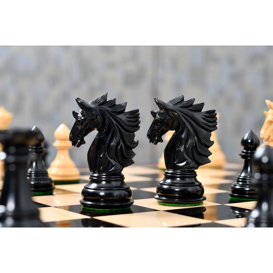 チェス駒 シャー 117mm 黒檀 インド直送 VJ072 : チェス専門店