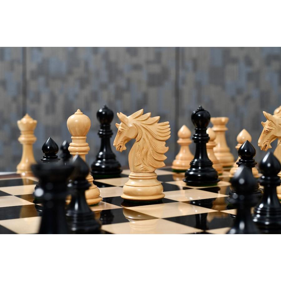 チェス駒 シャー 117mm 黒檀 インド直送 VJ072 : チェス専門店