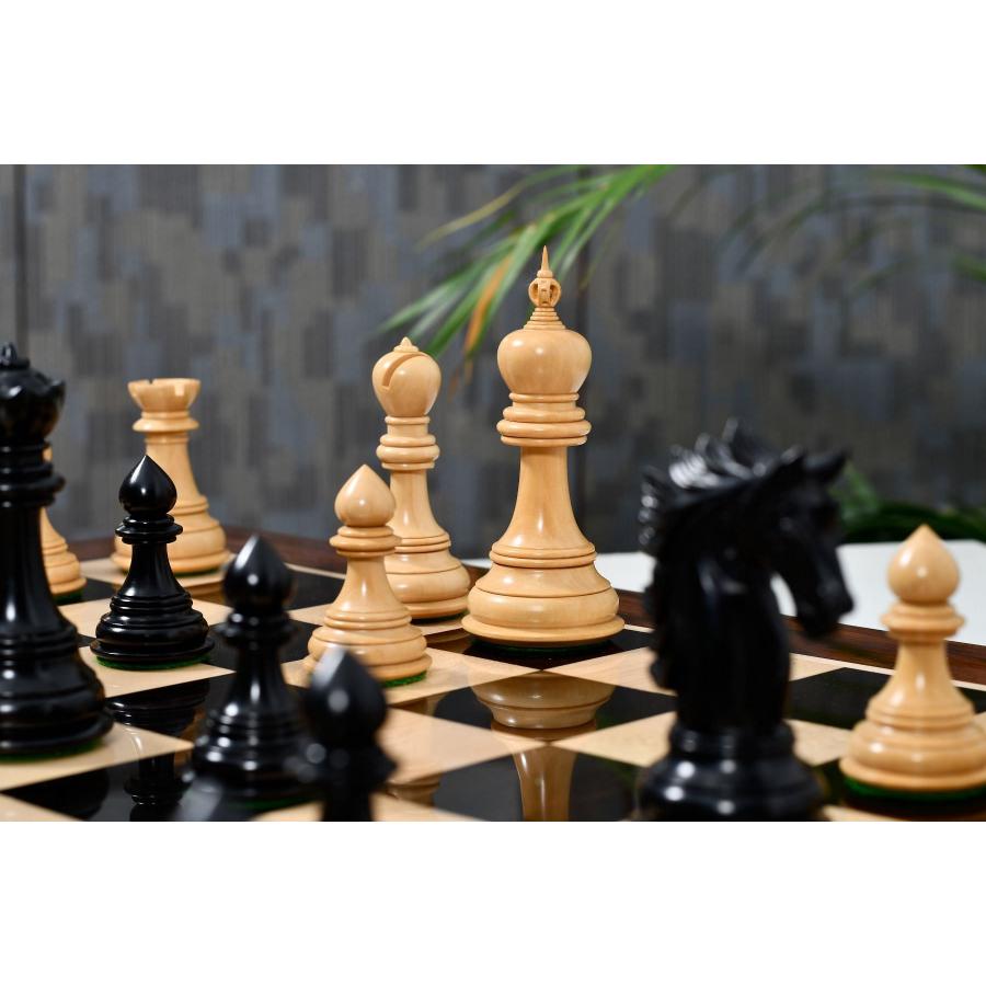 チェス駒 シャー 117mm 黒檀 インド直送 VJ072 : チェス専門店