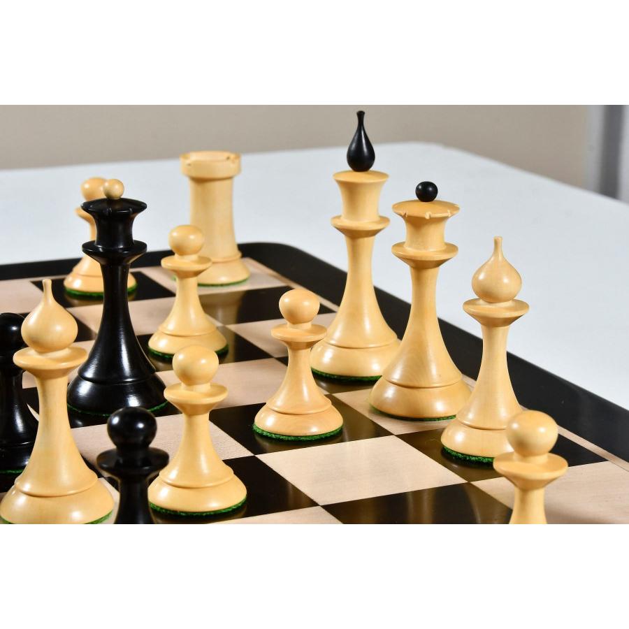 チェス駒 クイーンズ・ギャンビット 106mm エボナイズ インド直送