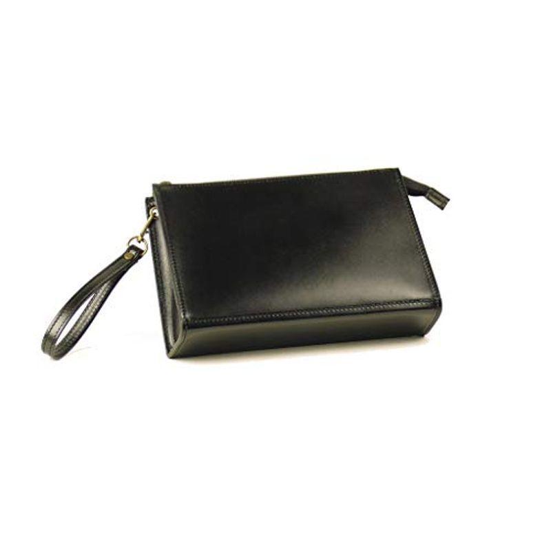 注目ブランドのギフト ファスナーポーチ 牛革仕様 淡路かばん工房 本革メンズポーチ スムース革 ブラック 黒 日本製 バッグ Rideshare2vote Com