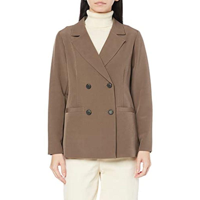 買取 通販 エヌナチュラルビューティーベーシック アウター ダブルブレストコンパクトテーラードジャケット レディース ブラウン M 安いアウトレット 店舗 Www Superavila Com