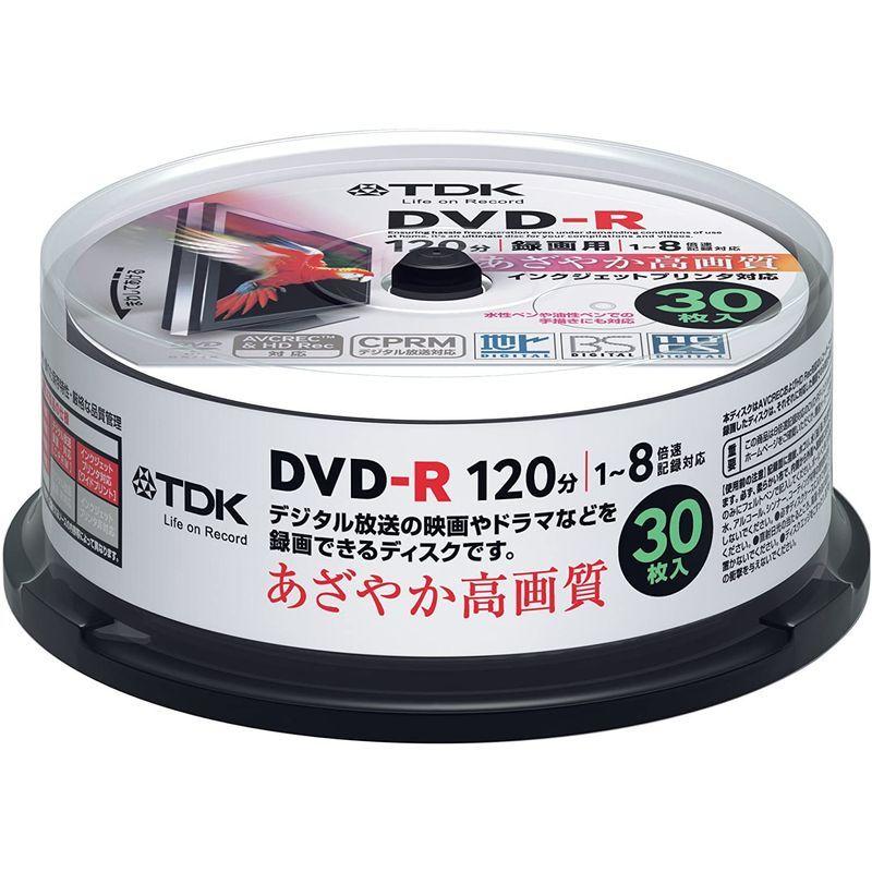 TDK 録画用DVD-R CPRM対応 8倍速対応 ホワイトワイドプリンタブル 30枚スピンドル DR120DPWB30PU｜chez-moi｜02