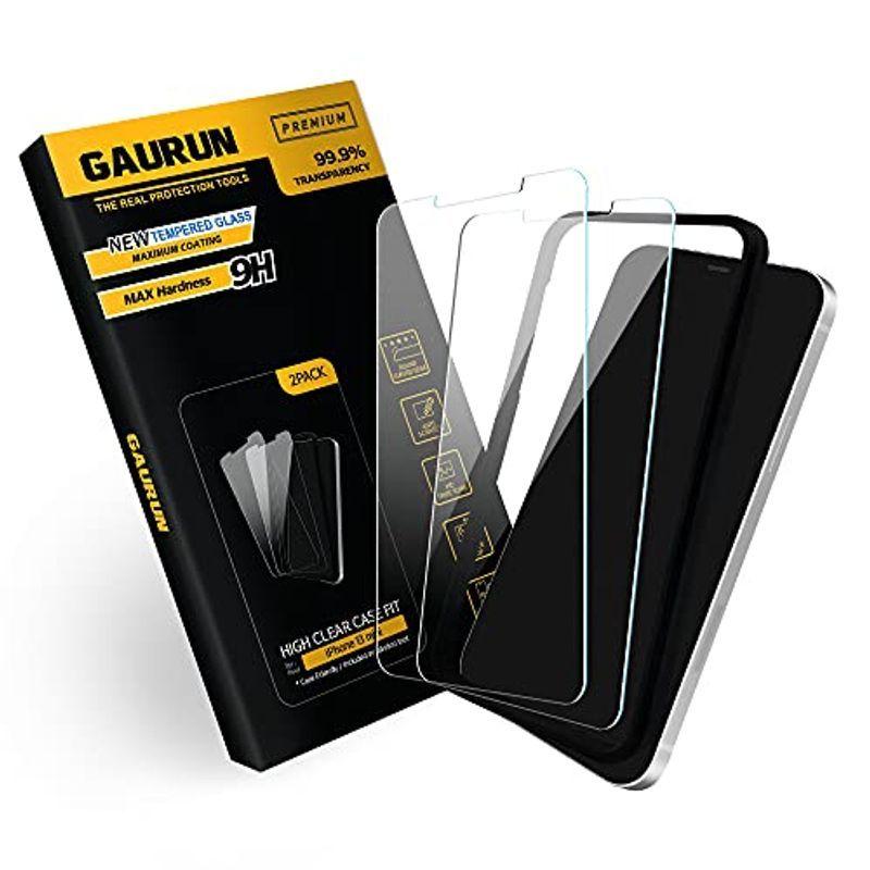 GAURUN iPhone13 mini 対応 ガラスフィルム 2.5D High Clear ガイドツール付き 強化ガラス ケース併用可 輝く高品質な