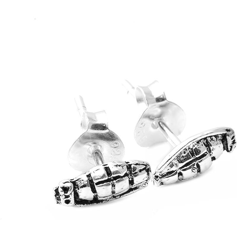 数量は多 925純銀 Silver Sterling シルバー レディー メンズ 手榴弾 ピアス ゆるい系 チープな雰囲気 スタッズ 小さい プチ ピアス Www Fattoriabacio Com