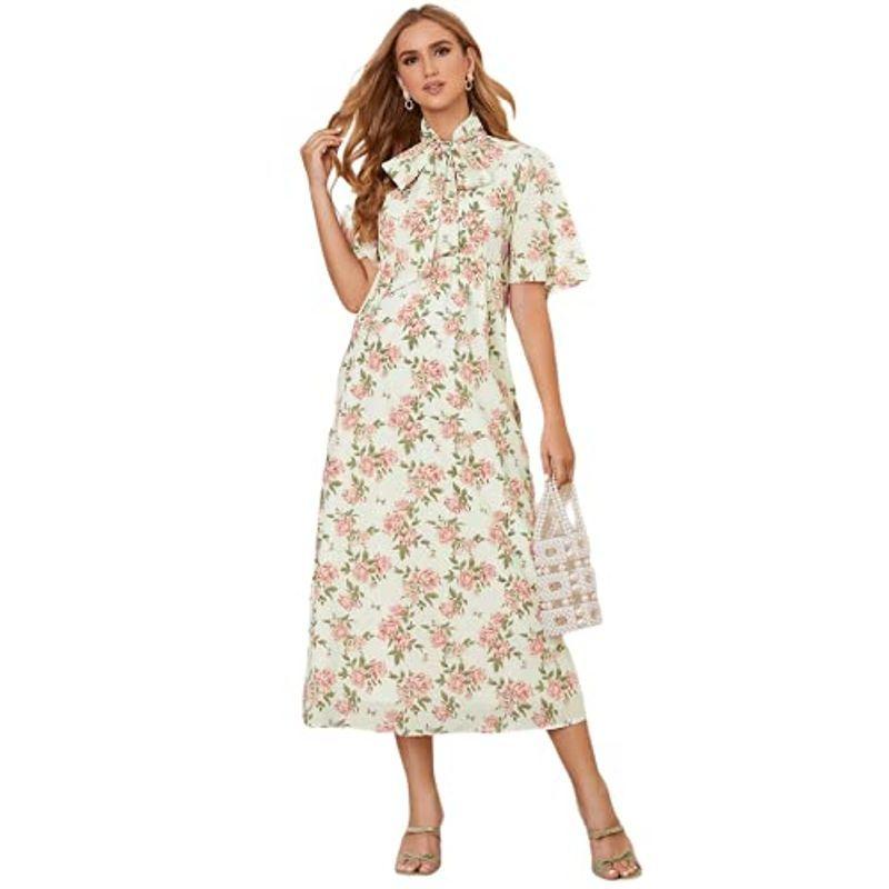 買取査定 ミシアラグジュアリー マタニティドレス ワンピース カジュアル 春夏 フローラル エレガント Aライン タイネック ポリエステル レディ 格安通販 Pnlp Sn